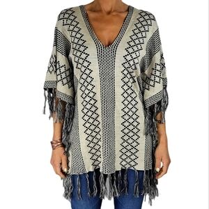 Hoity Toity Striped Pullover Loose Fit Sweater Size Large Grey